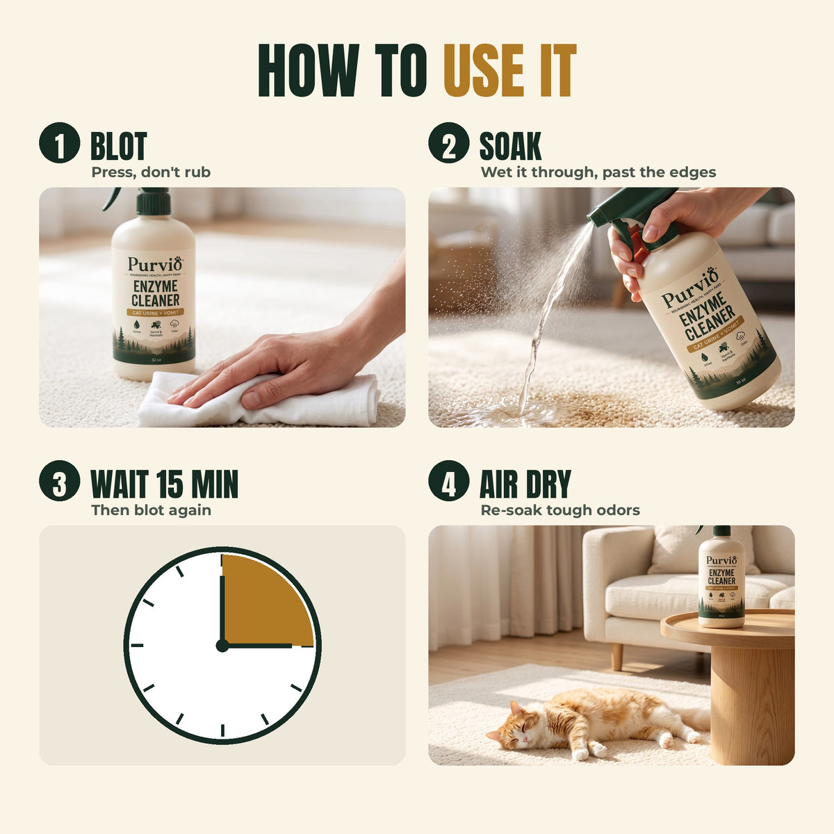 Enzymatic Cat Urine + Vomit Cleaner